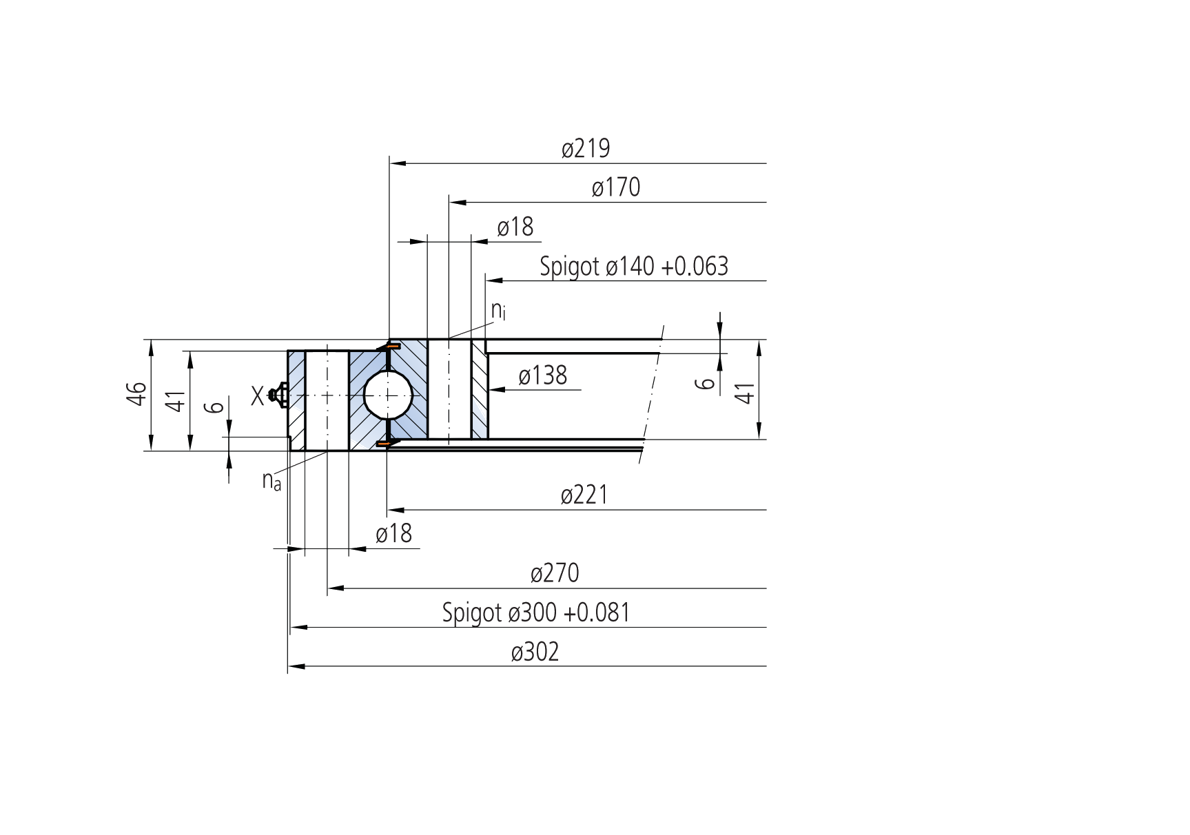 IMO Other Standard Ball Series Ungeared outline drawing