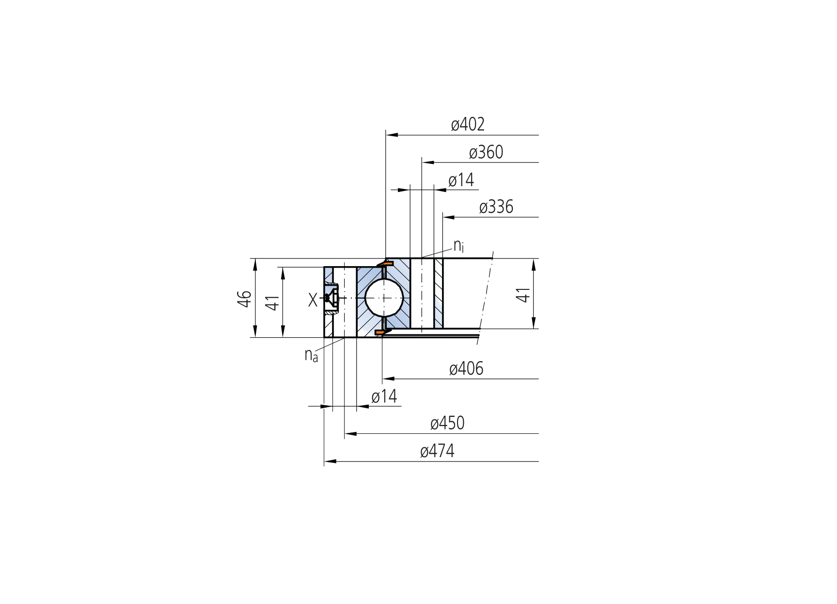 IMO Other Standard Ball Series Ungeared outline drawing