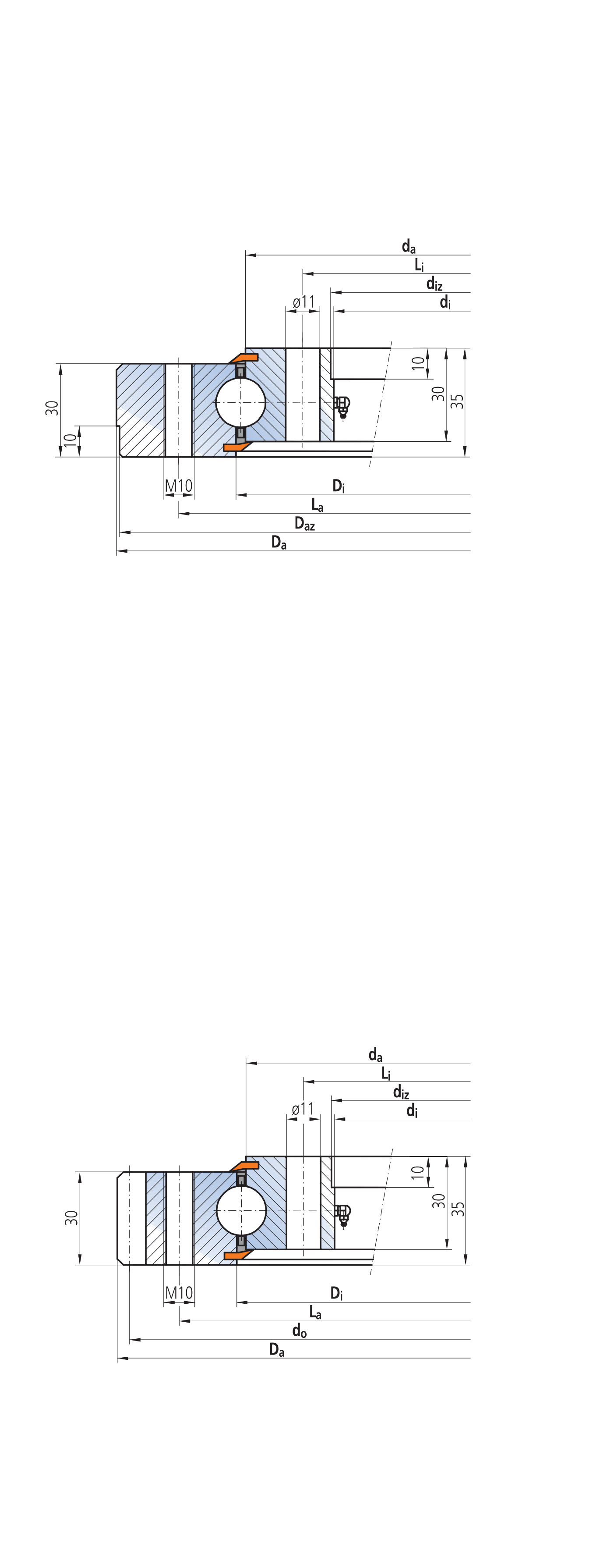 IMO 116 Series External gear outline drawing