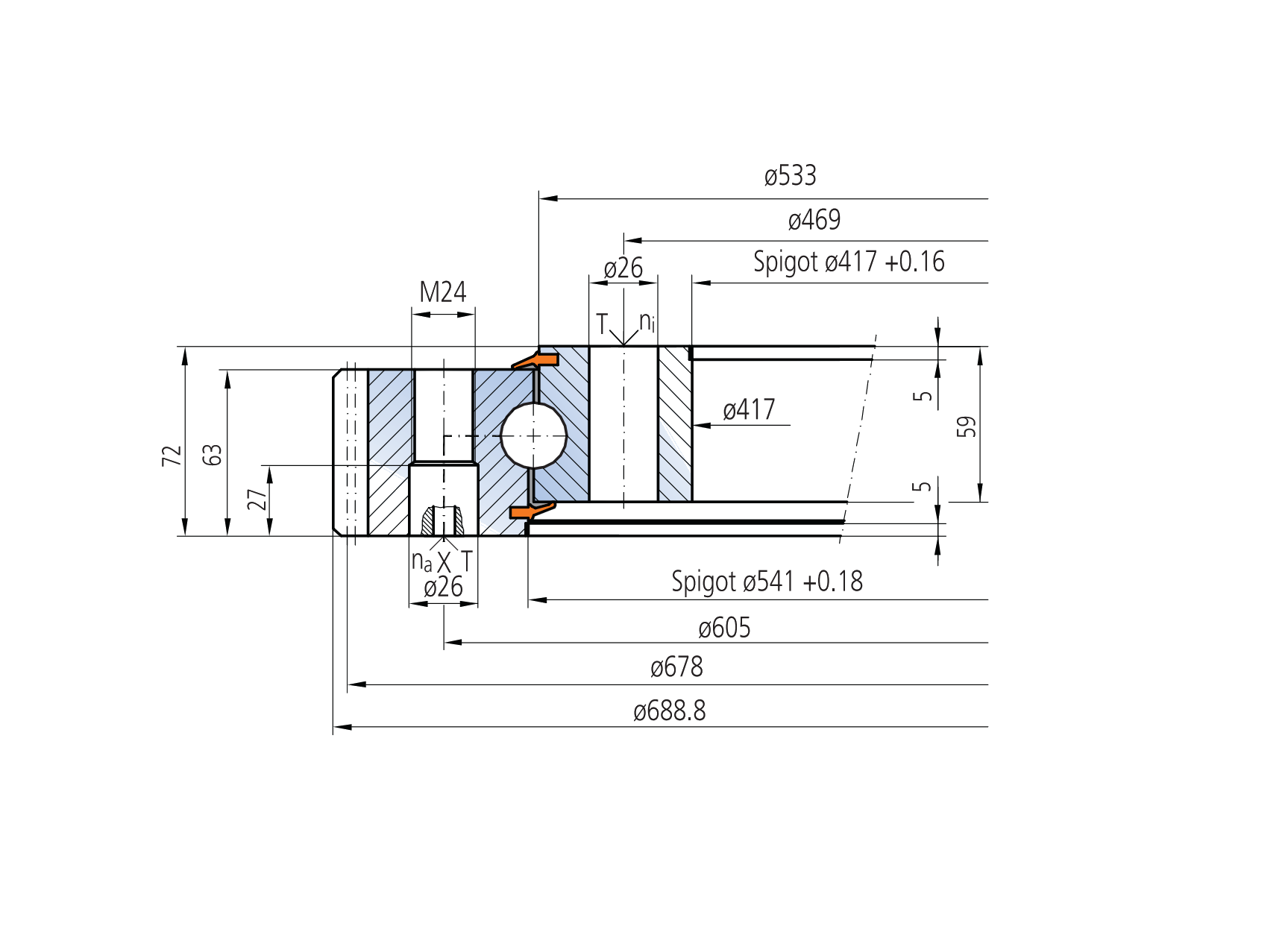 IMO Other Standard Ball Series External gear outline drawing