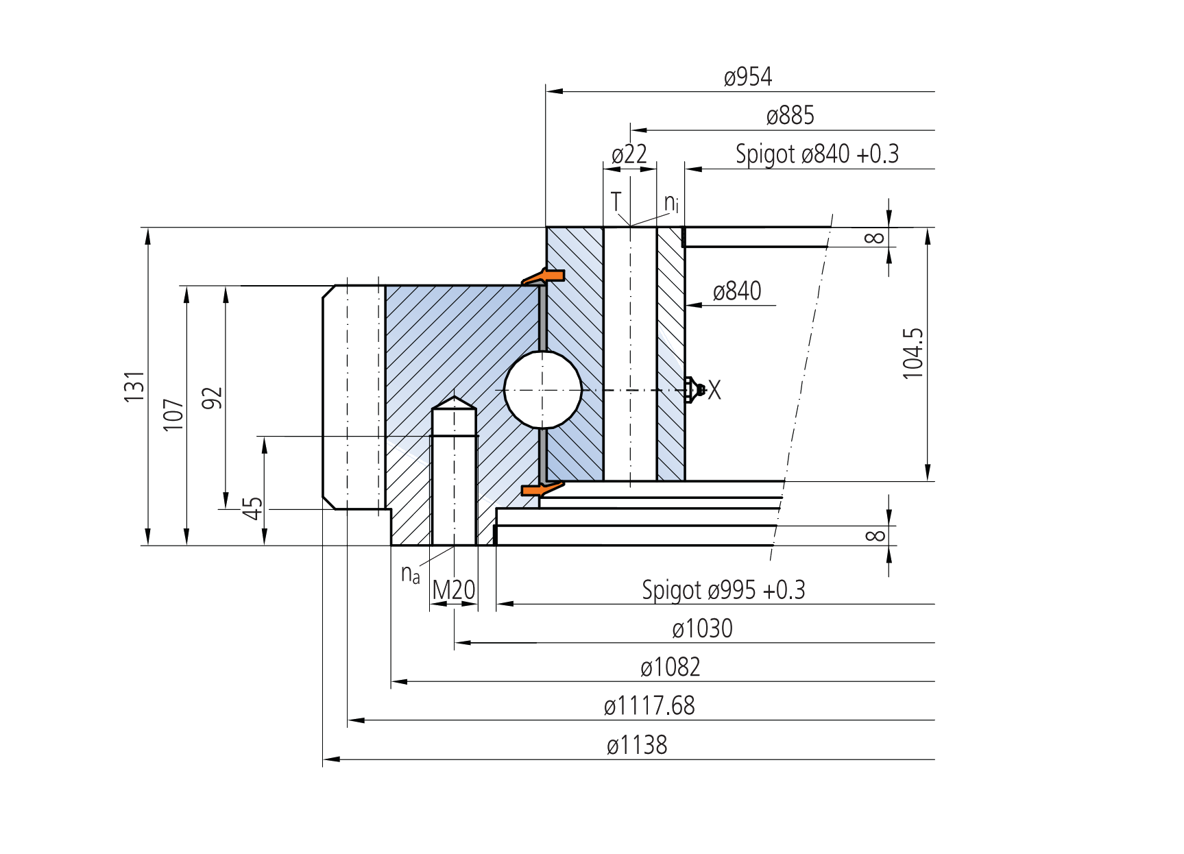 IMO Other Standard Ball Series External gear outline drawing