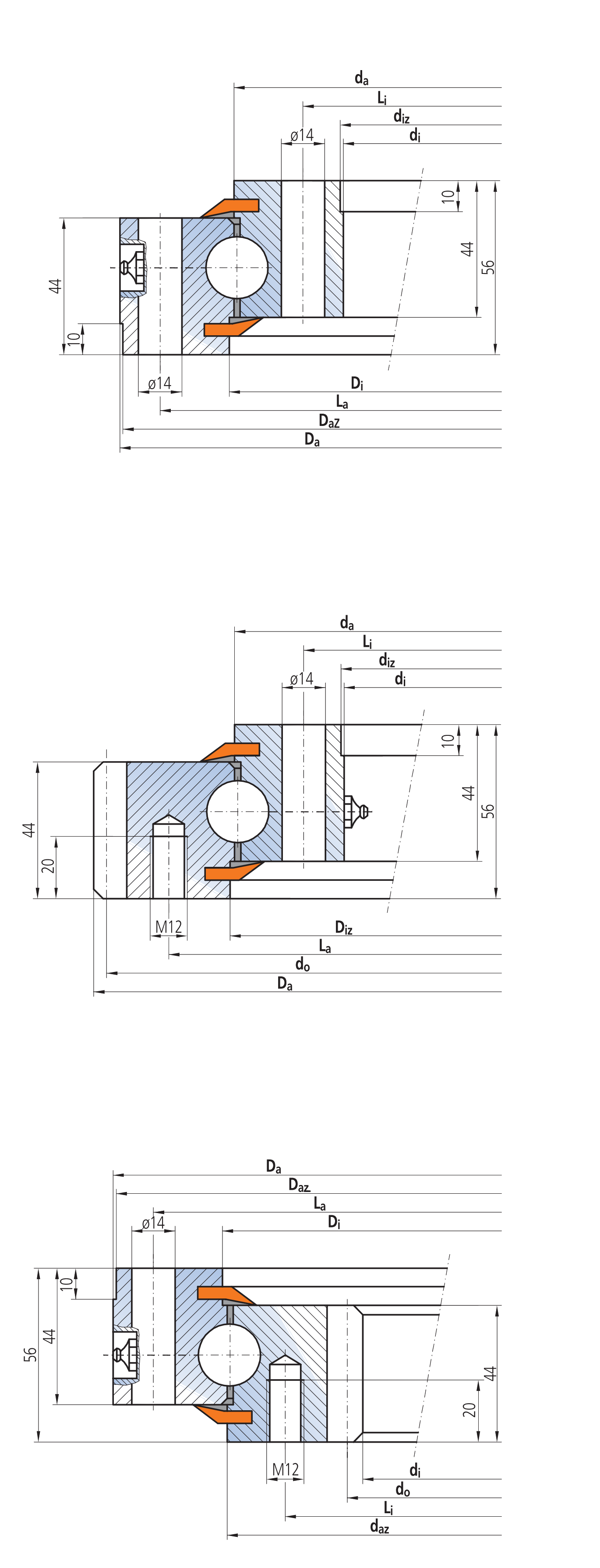 IMO 120 Series Internal gear outline drawing