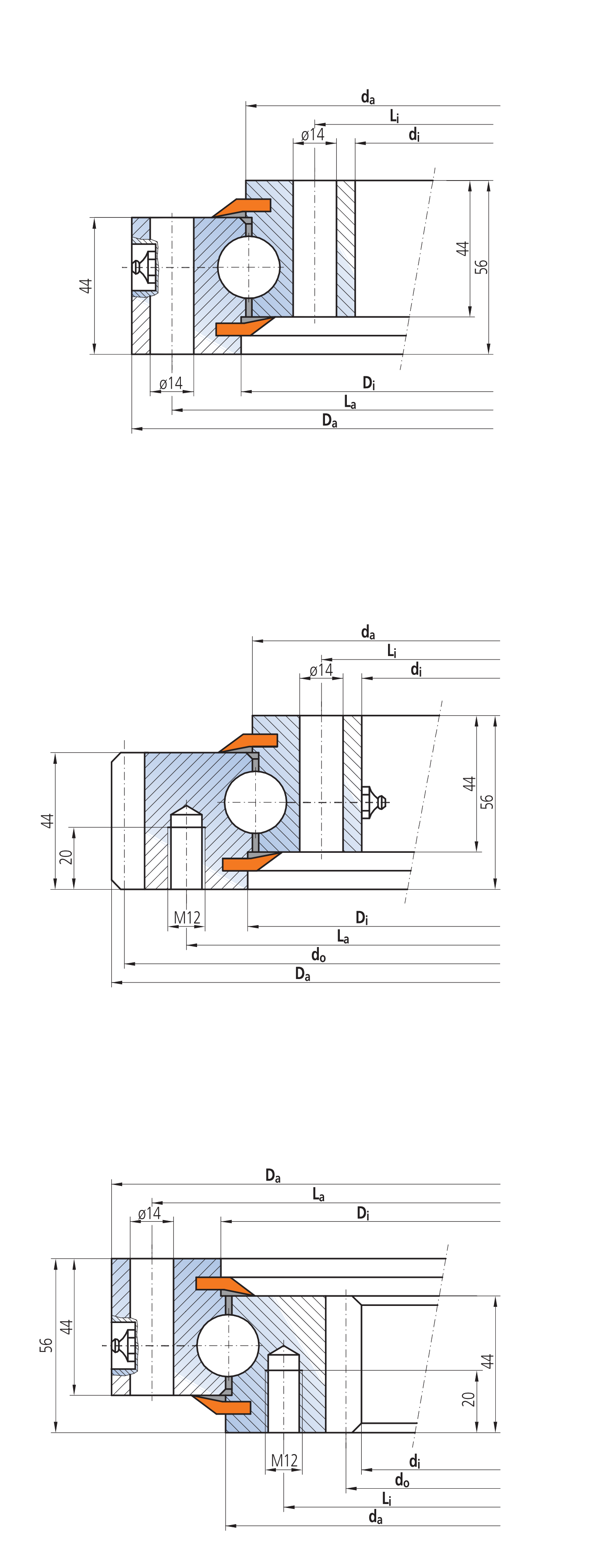 IMO 120 Series Internal gear outline drawing