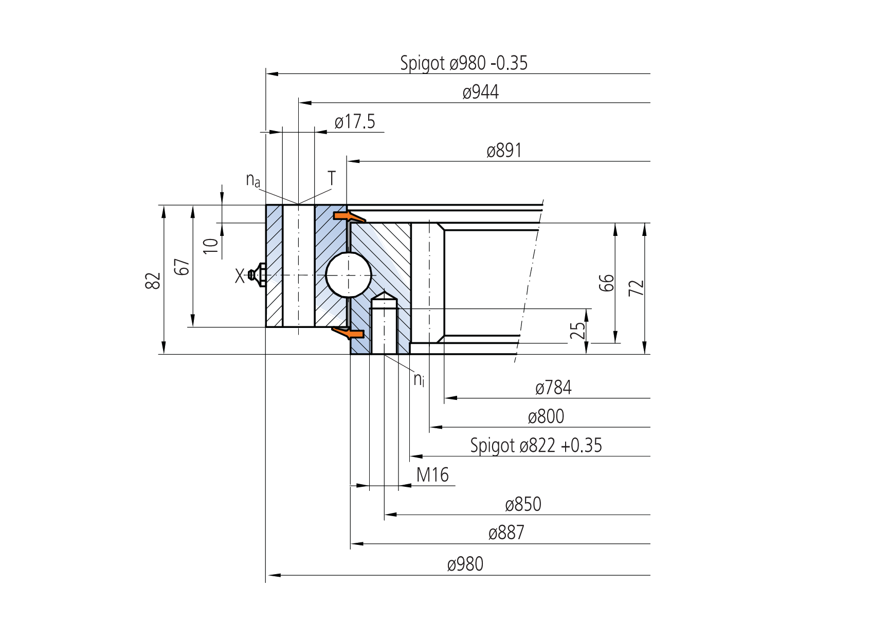 IMO Other Standard Ball Series Internal gear outline drawing
