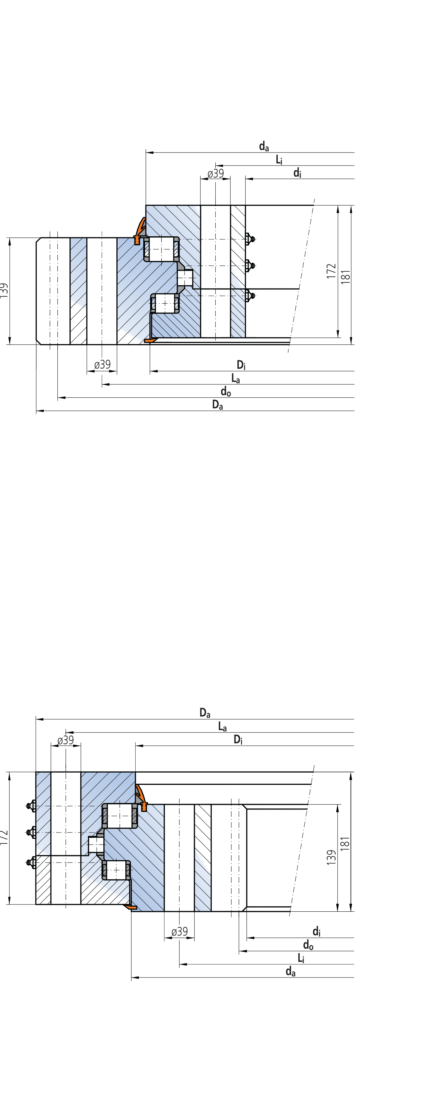 IMO 332 Series External gear outline drawing
