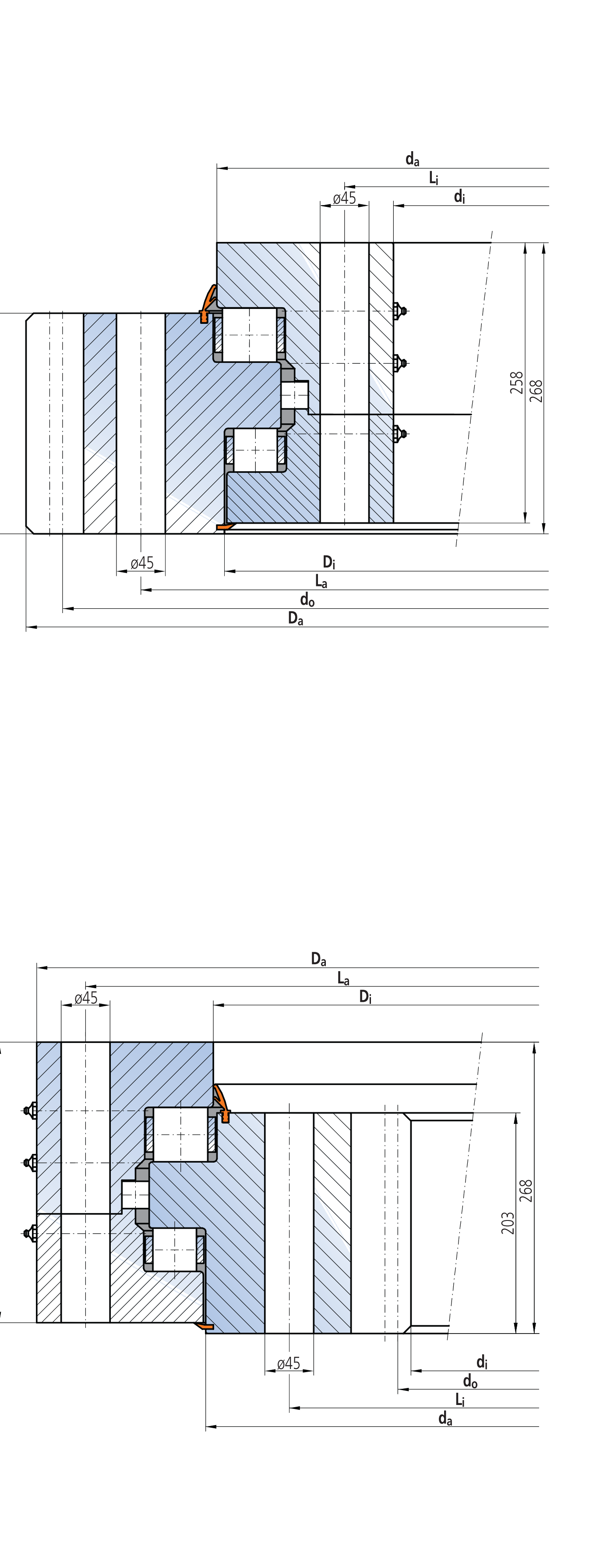 IMO 350 Series Internal gear outline drawing