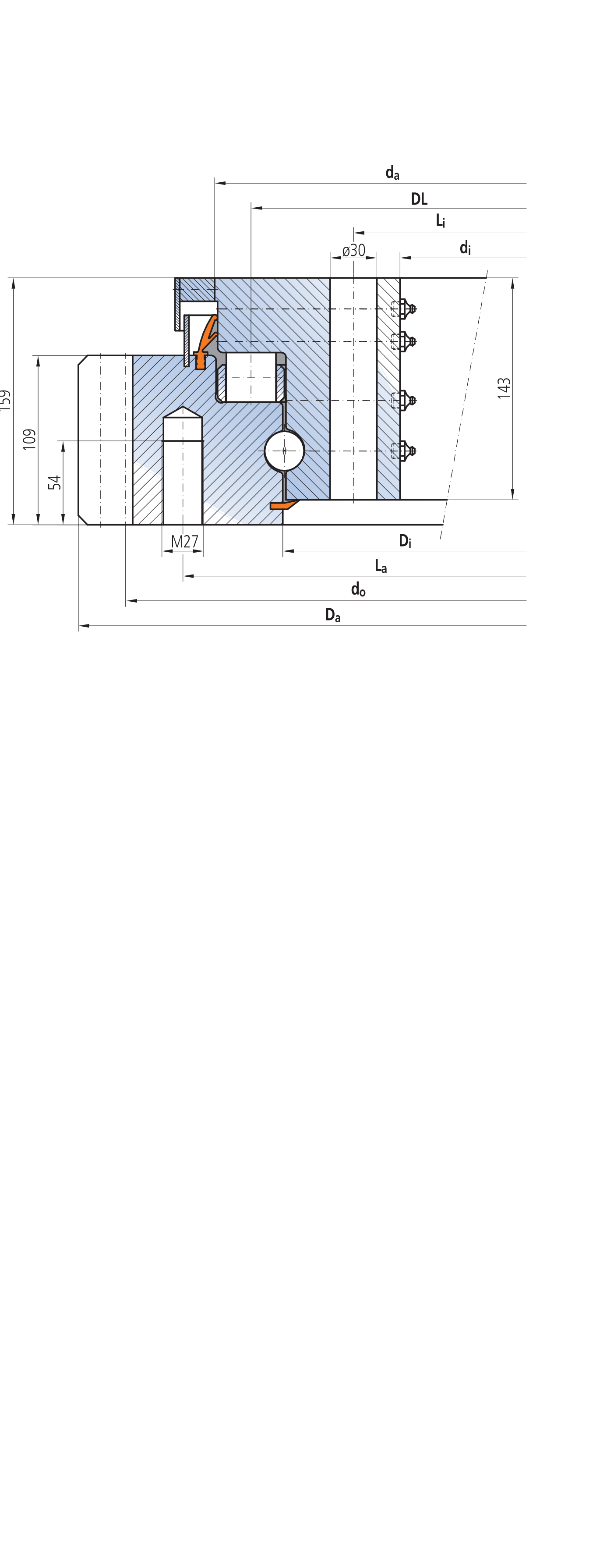 IMO 532 Series External gear outline drawing