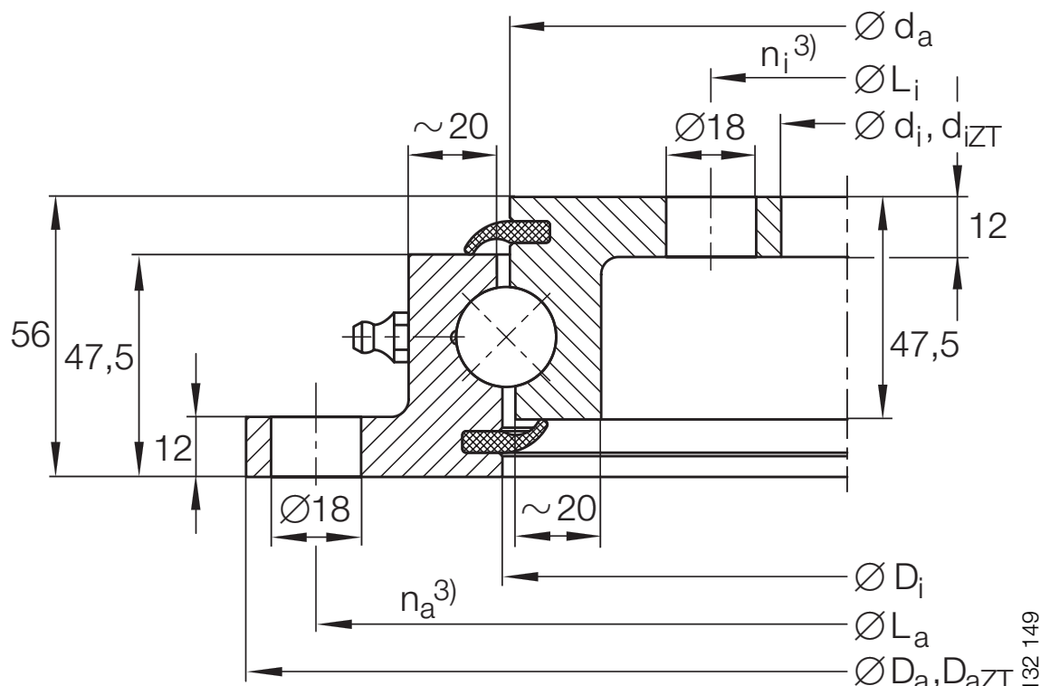 INA VLU 20 Series Ungeared outline drawing