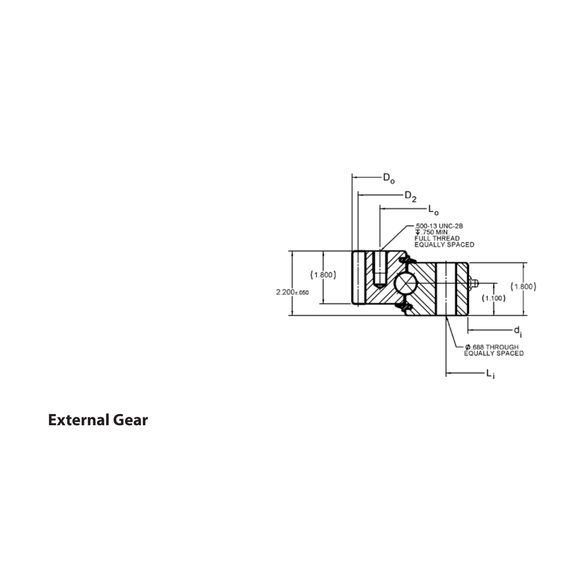 Kaydon HS Series External gear outline drawing