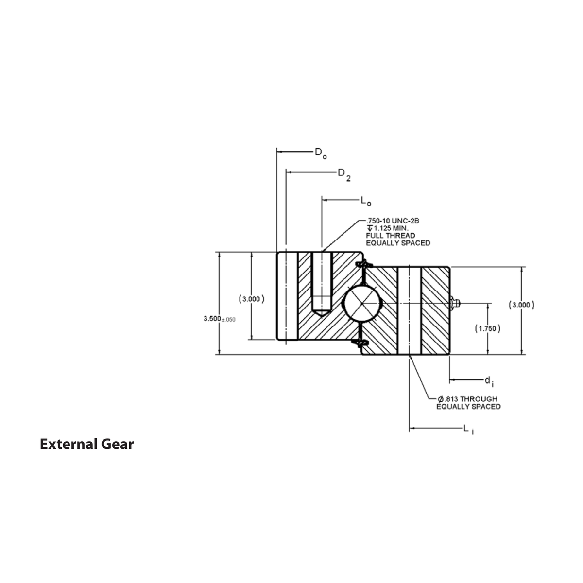 Kaydon HT Series External gear outline drawing
