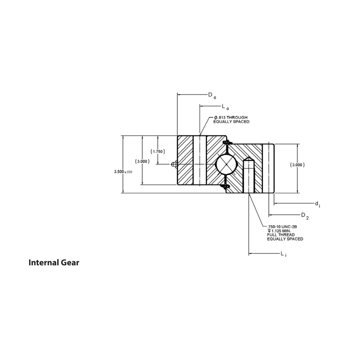 Kaydon HT Series Internal gear outline drawing