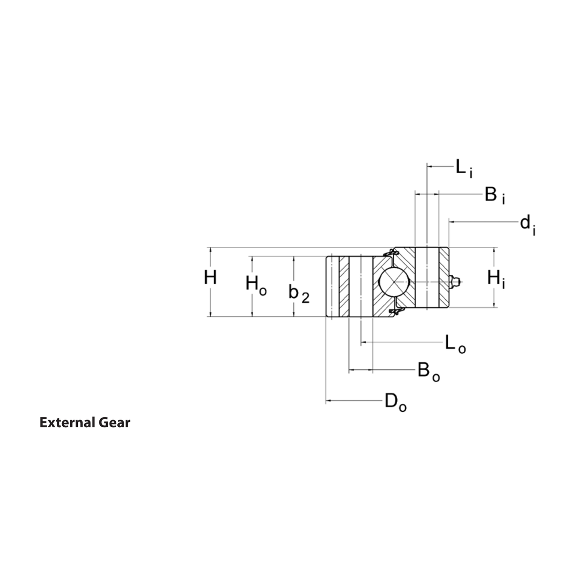 Kaydon MT Series External gear outline drawing