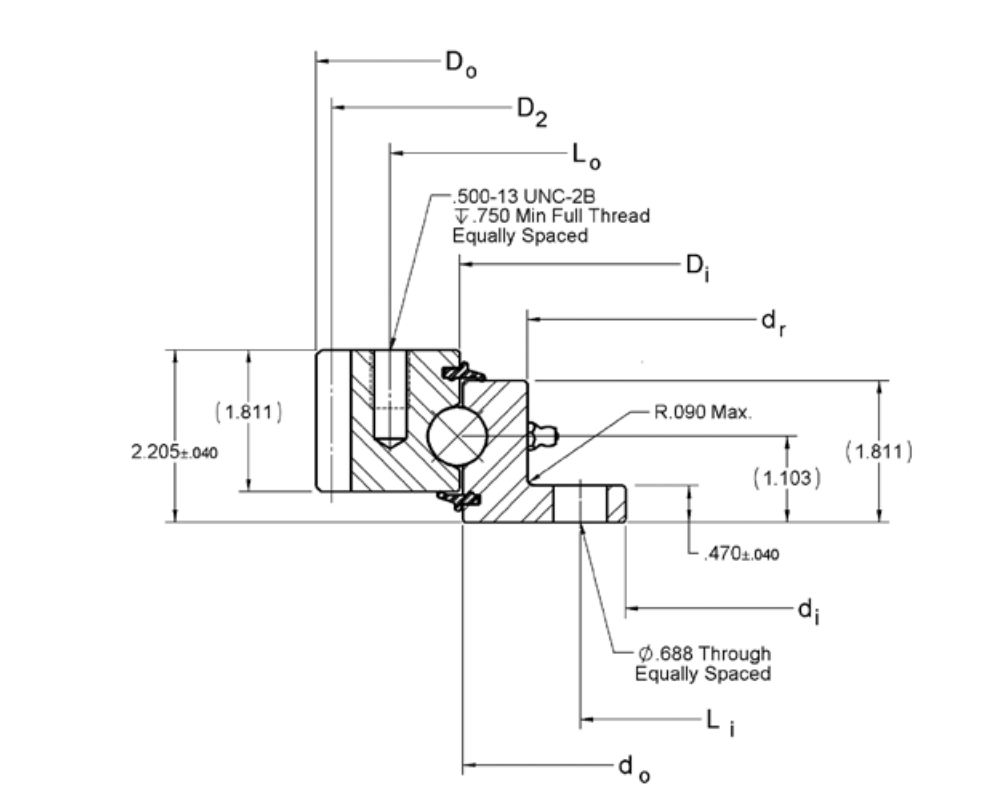 Kaydon RK Series External gear outline drawing