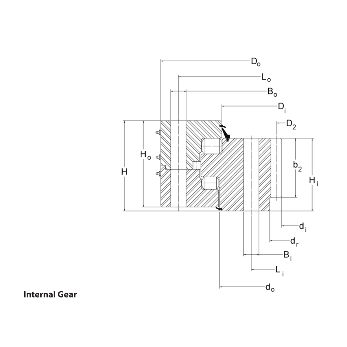 Kaydon TR Series Internal gear outline drawing