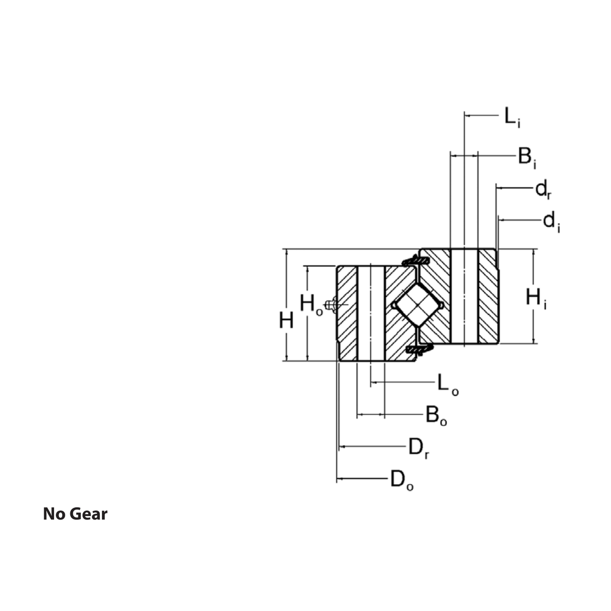 Kaydon XR Series Ungeared outline drawing