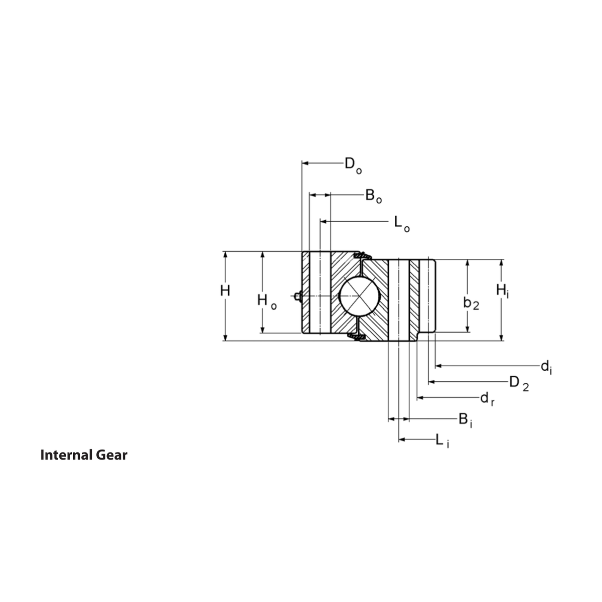 Kaydon XT Series Internal gear outline drawing