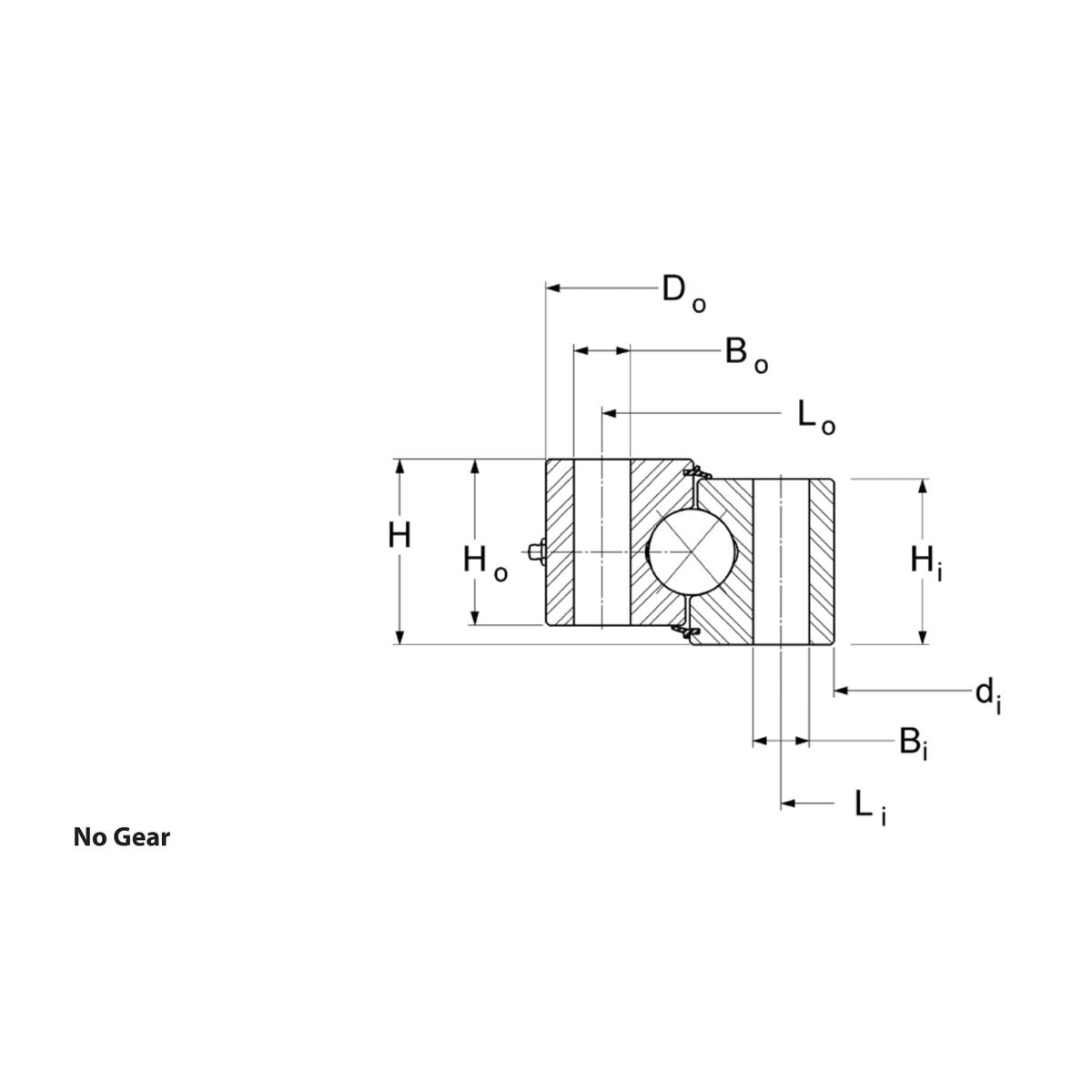 Kaydon XT Series Ungeared outline drawing