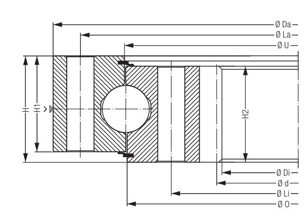 Disegno di ingombro dal catalogo OEM per Liebherr KUD02400-050VJ15-900-000