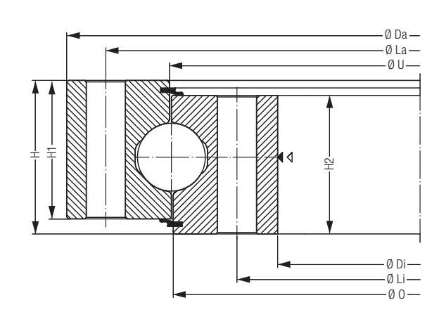 Disegno di ingombro dal catalogo OEM per Liebherr KUD01750-035VO15-900-000