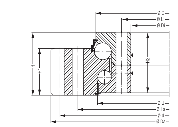 Disegno di ingombro dal catalogo OEM per Liebherr KUD02619-040ZA15-900-000