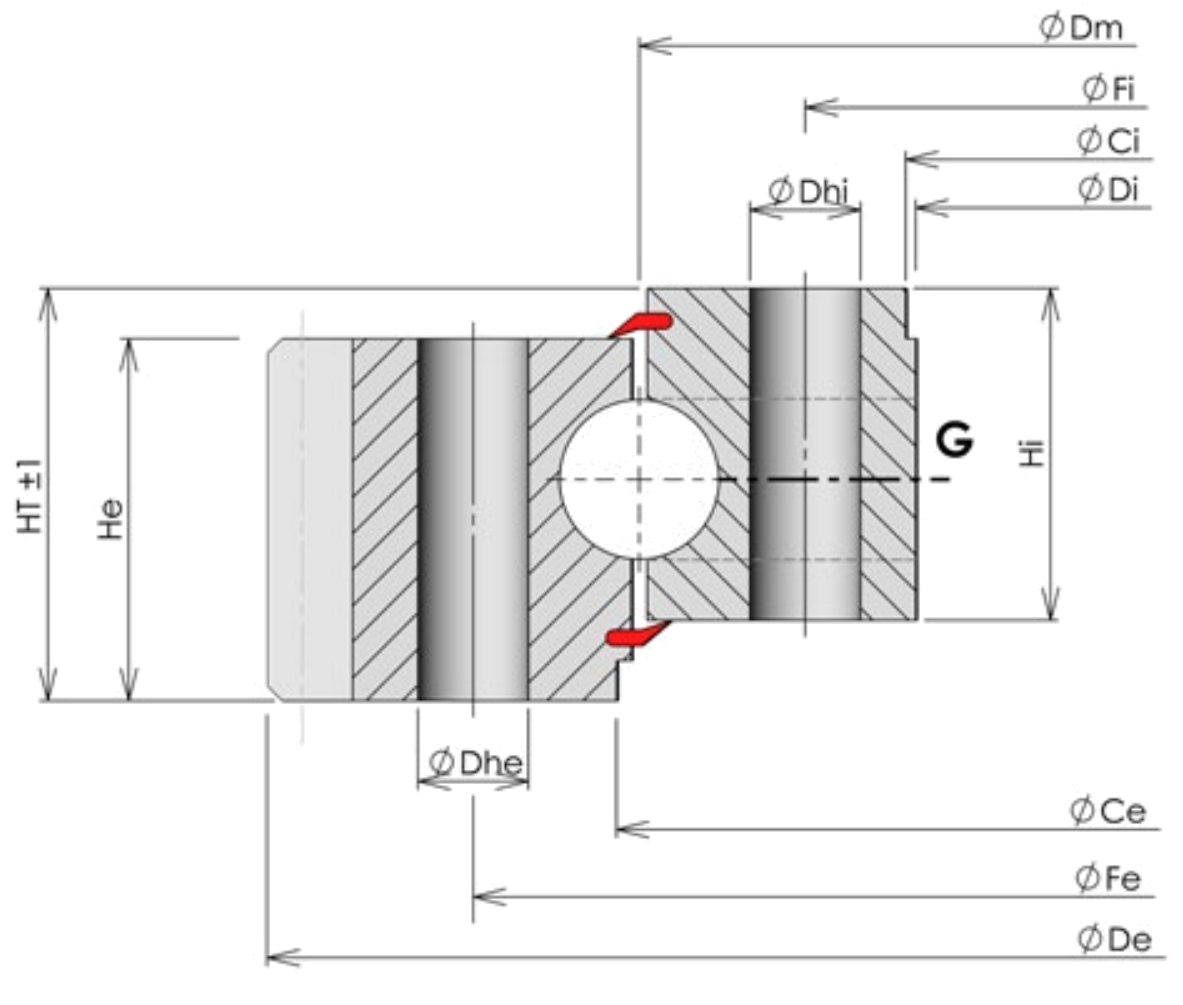 ROLLIX 01 Series External gear outline drawing