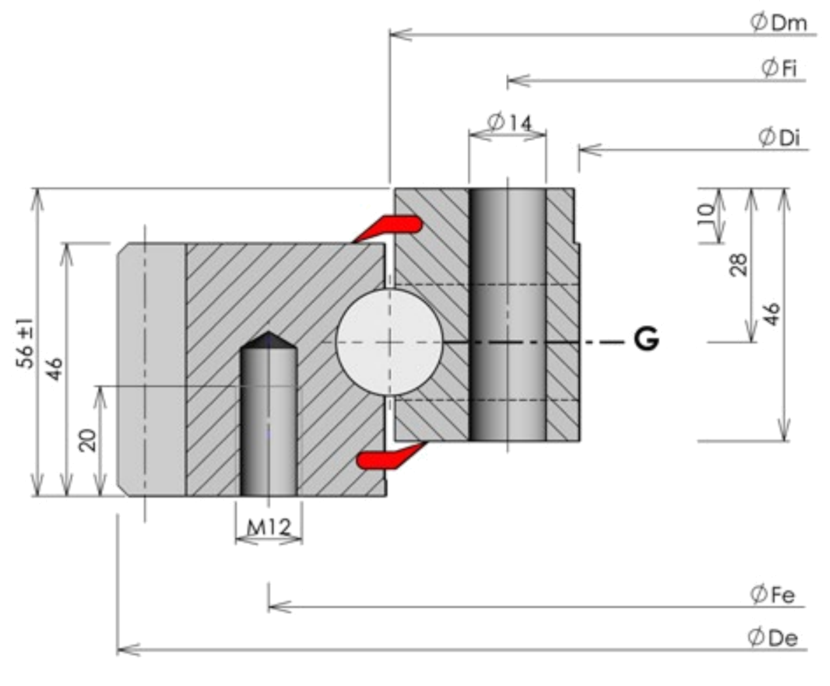 ROLLIX 37 Series External gear outline drawing