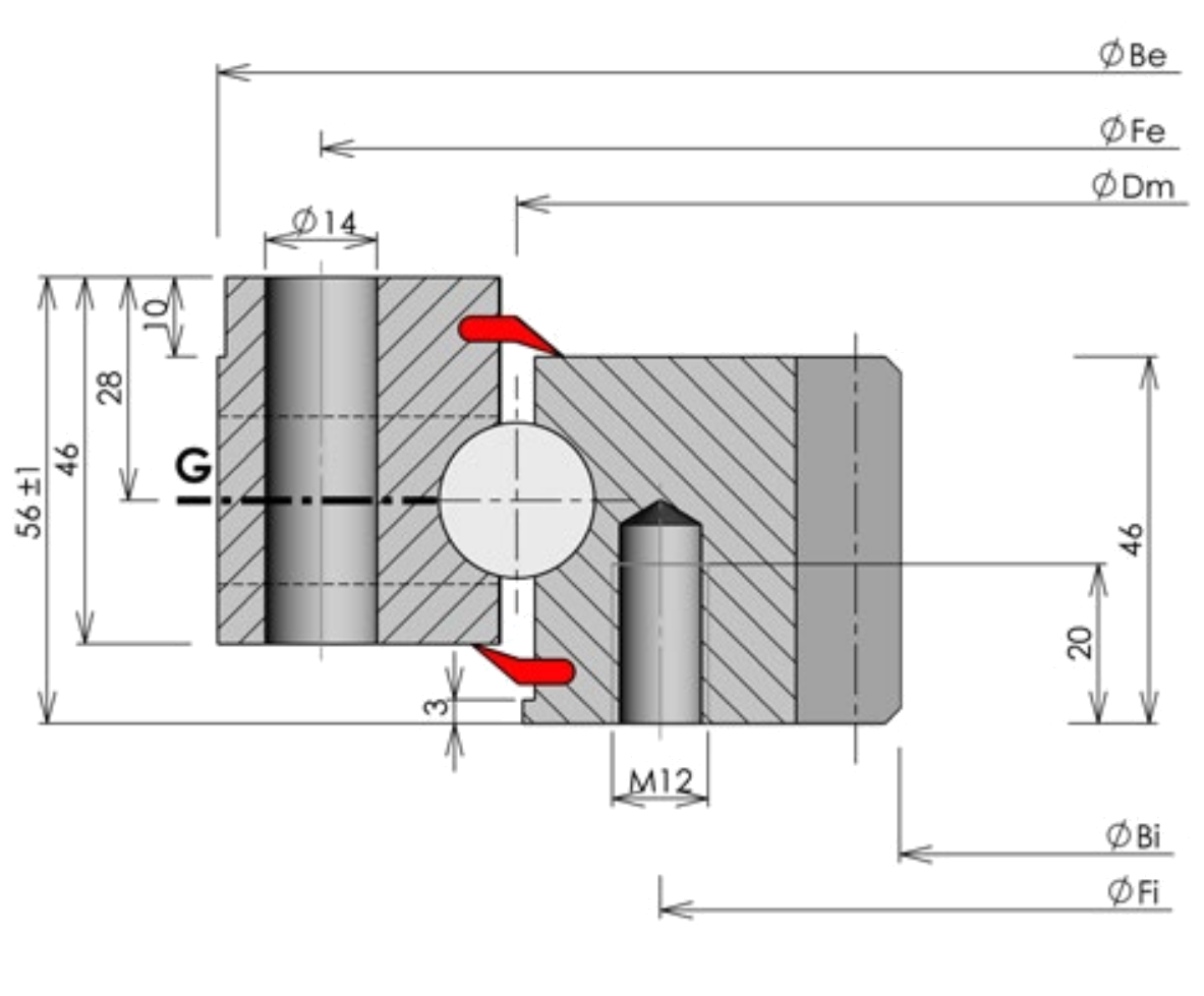ROLLIX 35 Series Internal gear outline drawing