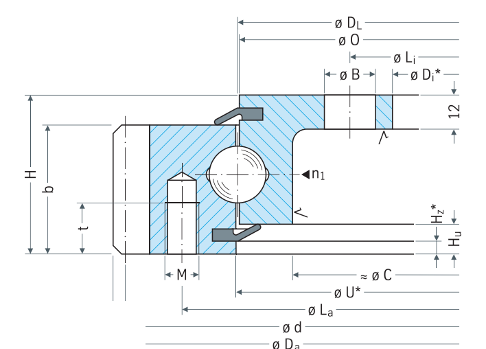 Rothe Erde 23 Series External gear outline drawing