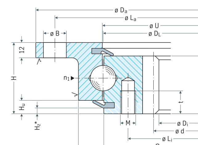 Rothe Erde 23 Series Internal gear outline drawing