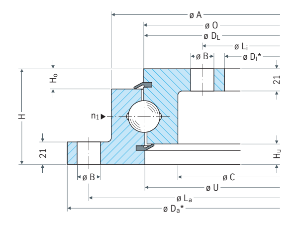 Rothe Erde 28 Series Ungeared outline drawing