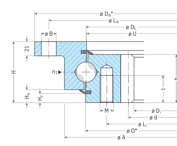Rothe Erde 28 Series Internal gear outline drawing