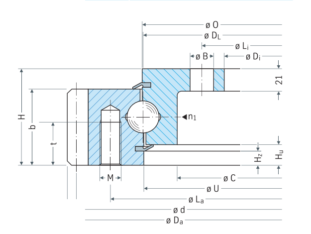 Rothe Erde 28 Series External gear outline drawing