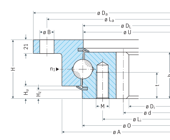 Rothe Erde 28 Series Internal gear outline drawing