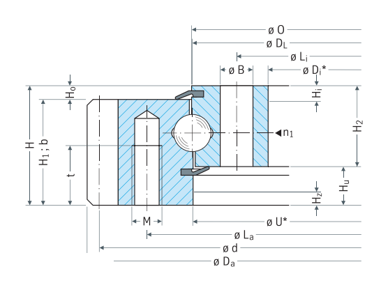 Rothe Erde 06 Series External gear outline drawing