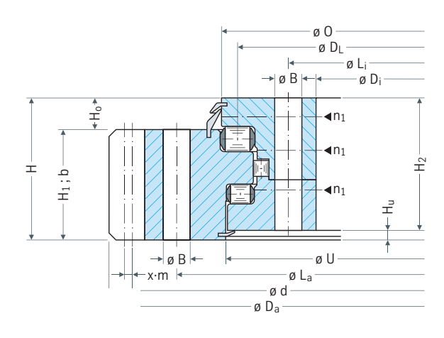 Rothe Erde 19 Series External gear outline drawing