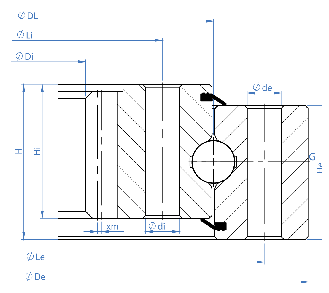Tibet Makina 0850I-12B-100 slewing bearing replacement dimensional drawing