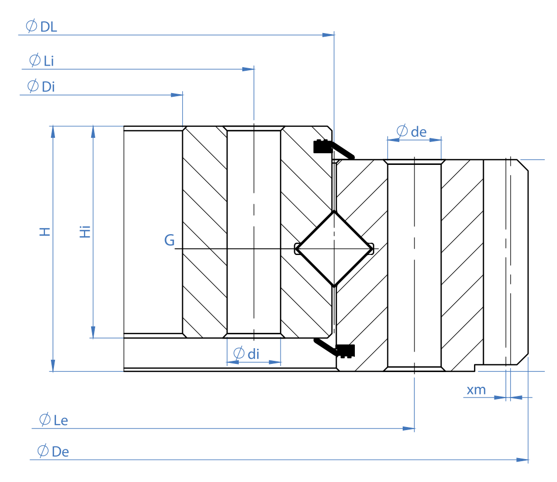 Tibet Makina 0750E-12R-100 slewing bearing replacement dimensional drawing