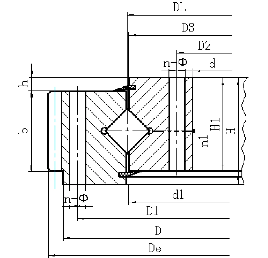 111/112 Series External Gear Crossed Roller Slewing Bearings section drawing