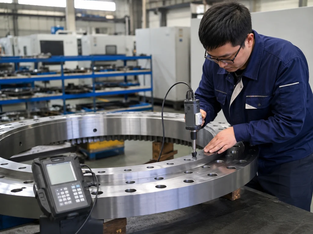 Inspection and assembly of a slewing bearing at MERYDOM