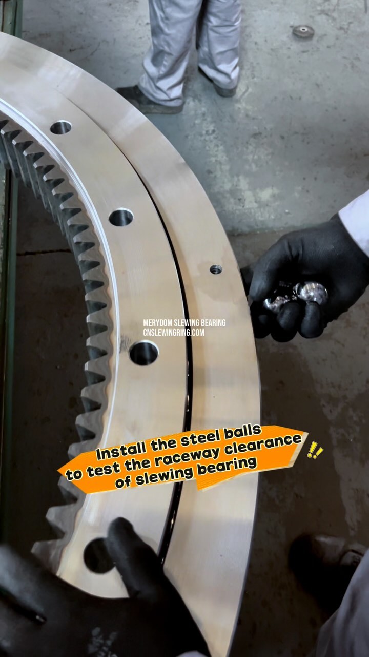 Install the steel balls to test the raceway clearance.