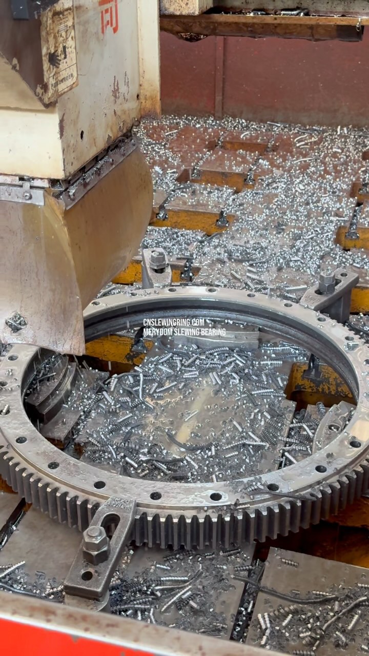 The CNC high-speed drilling machine ensures that the mounting holes of the slewing bearing have higher precision and…