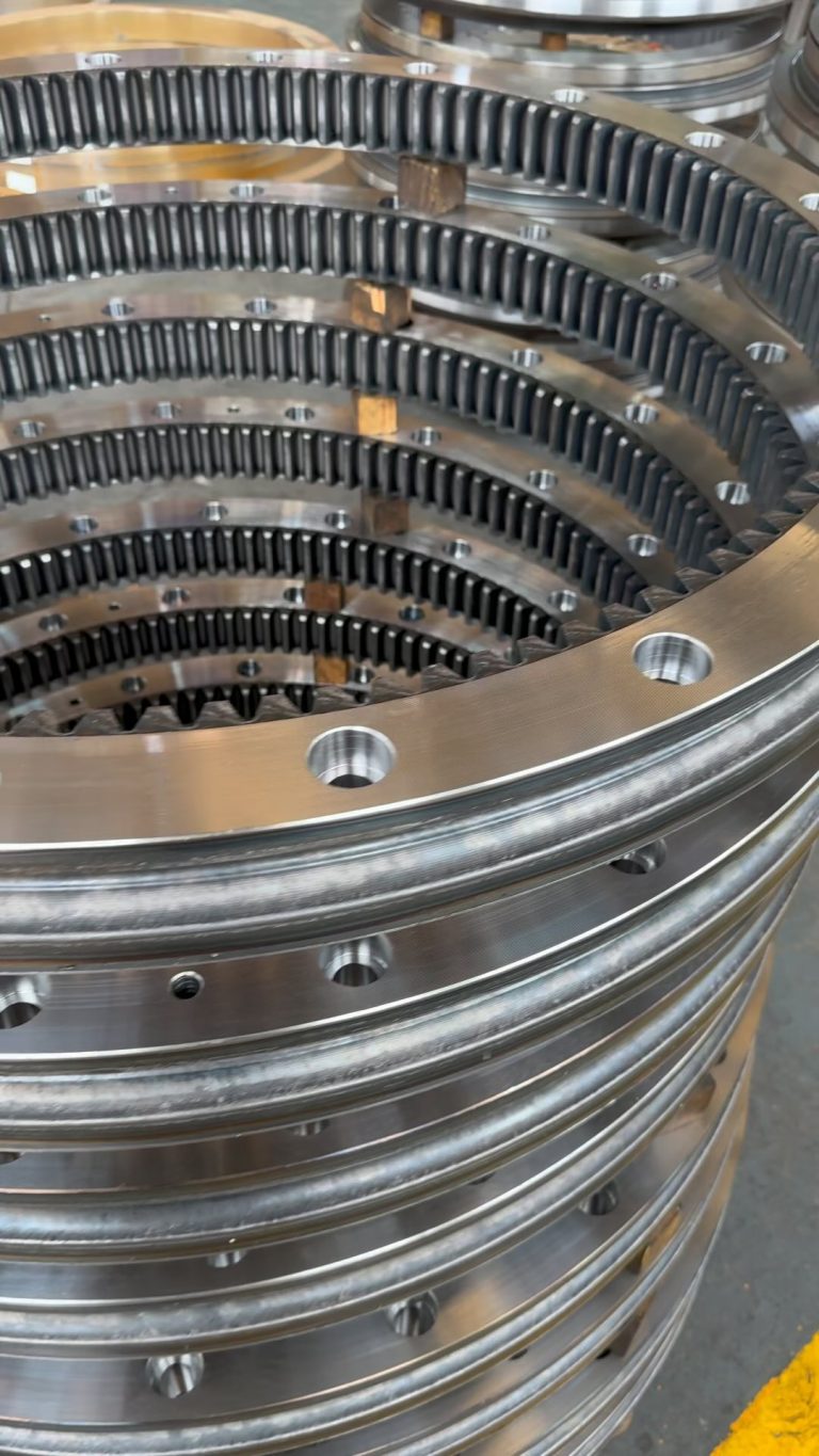 Inner ring mounting hole of slewing bearing.