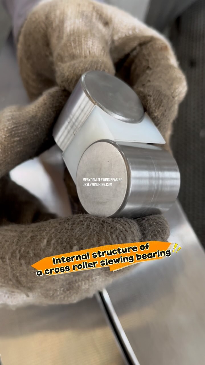 Demonstration of the internal structure of a cross roller slewing Bearing.