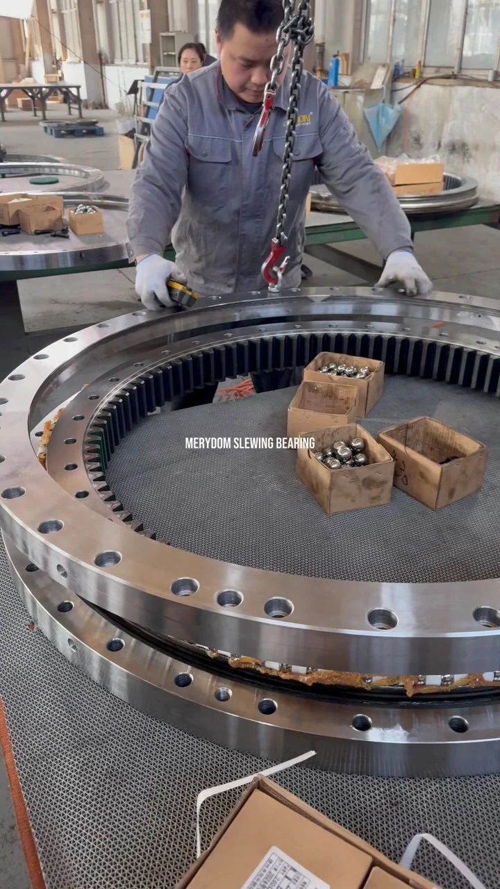 MERYDOM double-row ball roller slewing bearing uses 42CrMo quenched and tempered material. The hardness of this material can…