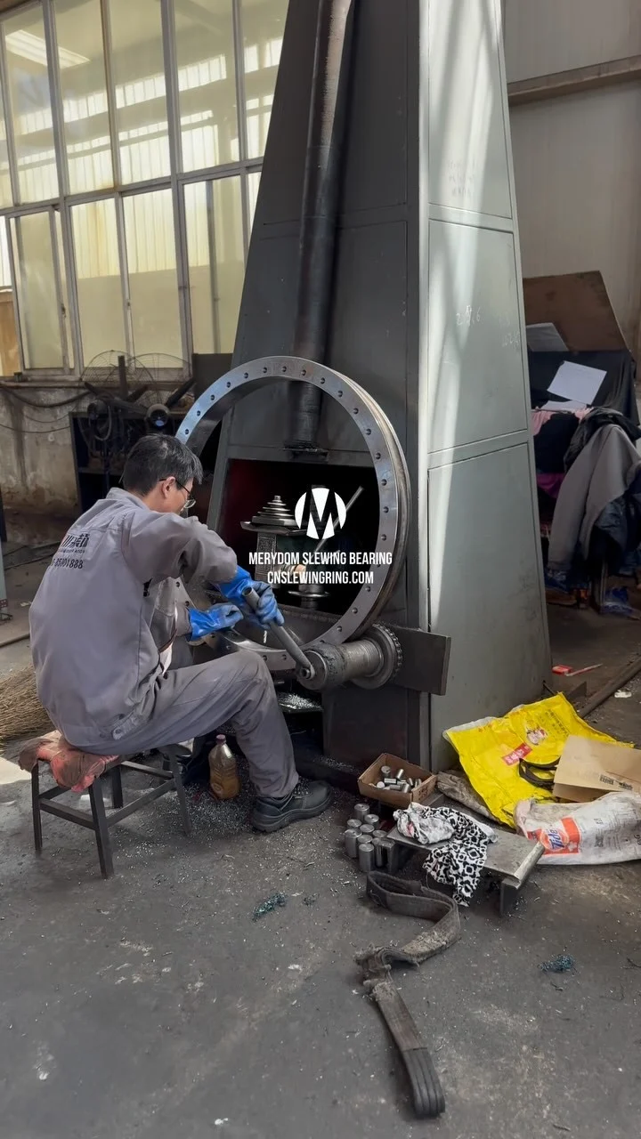 We designed and made the tooling ourselves to process the oil injection hole of the slewing bearing. Since…