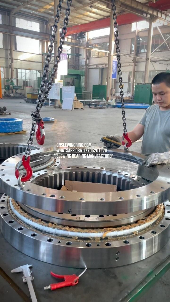 The installation is complete! Three rows of roller structure slewing bearing.
