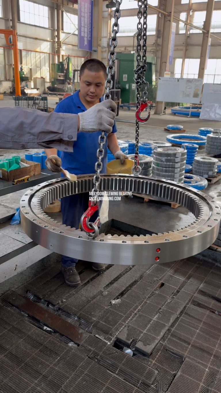 The slewing bearing needs to be coated with anti-rust oil in time, otherwise it will be easily corroded…