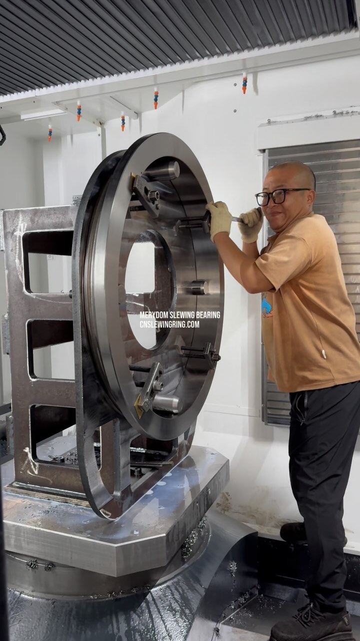 The slewing bearing with special structure needs precision machining of the outer ring. The finished product will be…