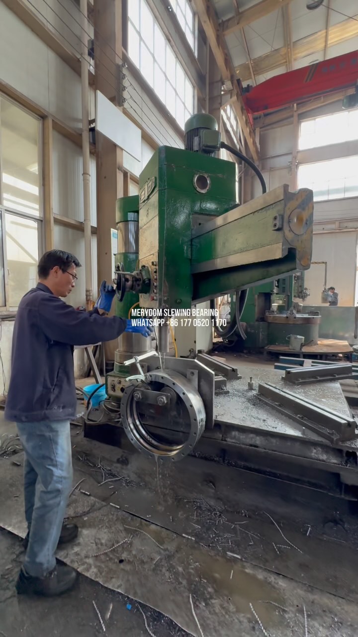 The inner or outer ring of the slewing bearing needs a hole to install the rolling element, and…