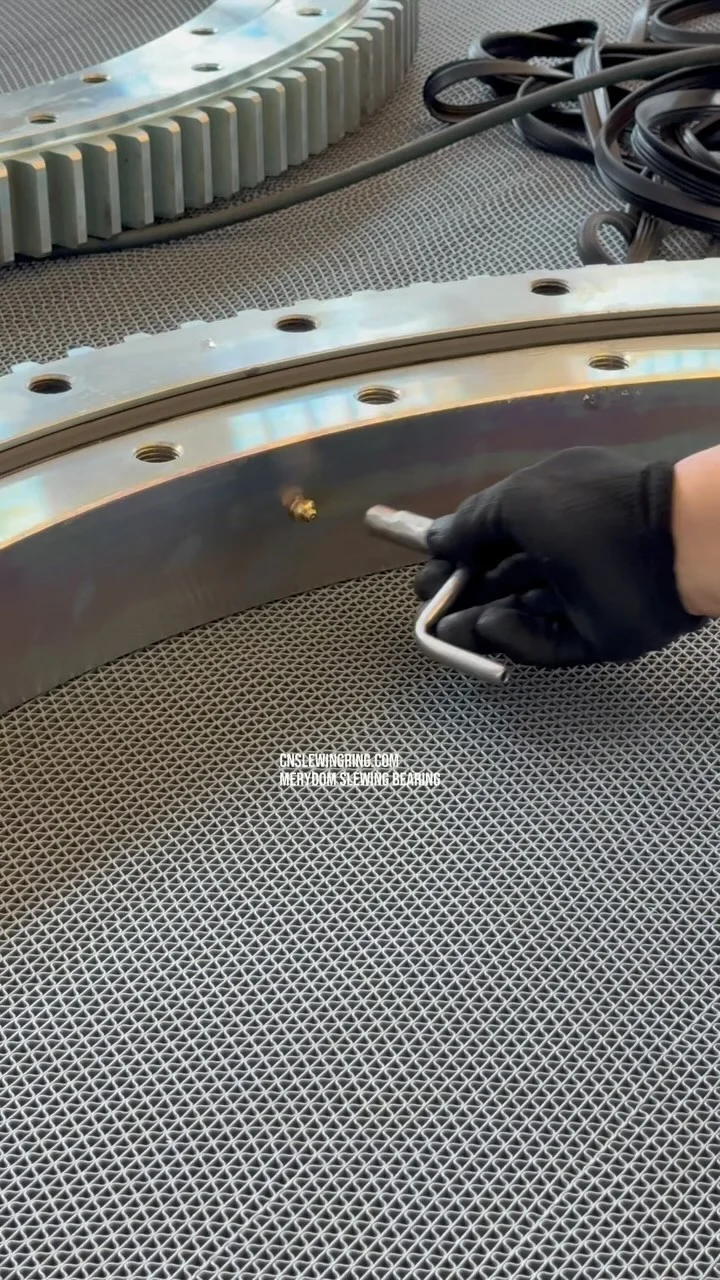 The slewing bearing needs to keep sufficient grease in the raceway. You can squeeze the grease into the…
